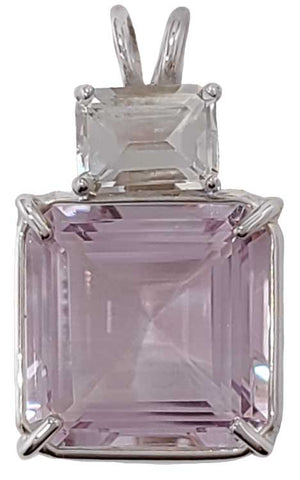 Amethyst Earth Heart Crystal™ with Emerald Cut White Topaz Special 2