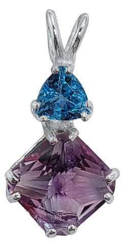 Amethyst Mini Magician Stone™ with Trillion Cut Blue Topaz