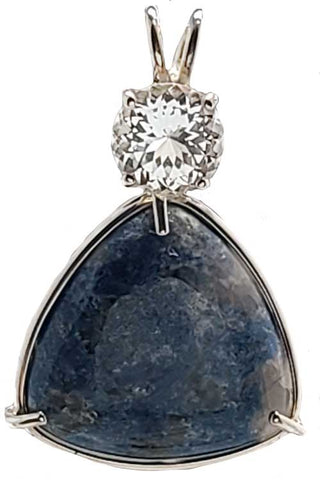 Blue Lepidolite with Portuguese Round Cut White Topaz Special 2