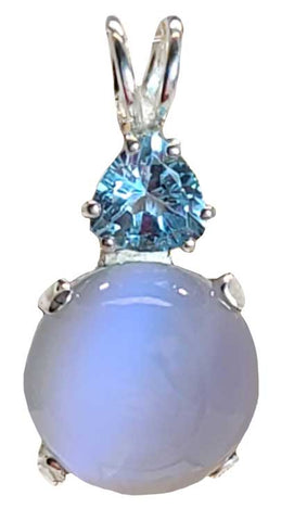 Celestial Moonstone With Trillion Cut Blue Topaz Special 2