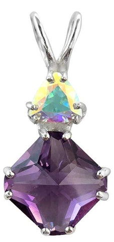Amethyst Mini Magician Stone™ with Trillion Cut Mystic Topaz