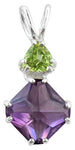 Amethyst Mini Magician Stone™ with Trillion Cut Peridot