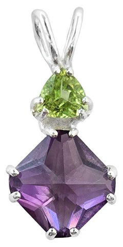 Amethyst Mini Magician Stone™ with Trillion Cut Peridot