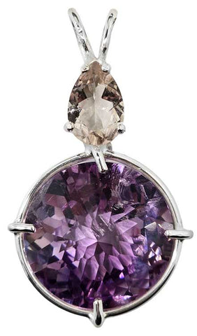 Amethyst Radiant Heart Crystal™ with Pear Cut Morganite