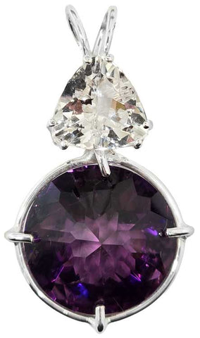 Amethyst Radiant Heart Crystal™ with Trillion Cut Phenacite