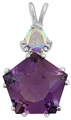 Amethyst Star of Venus™ with Trillion Cut Mystic Topaz