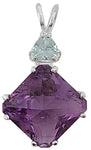 Amethyst Small Magician Stone™ with Trillion Aquamarine