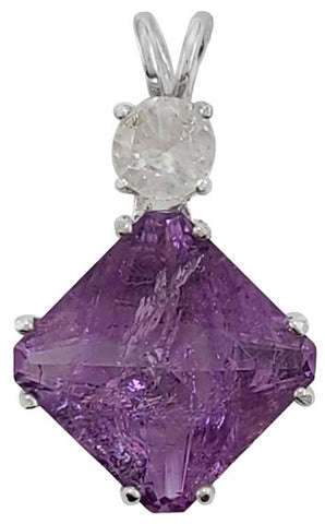 Amethyst Small Magician Stone™ with Round Danburite