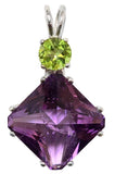 Amethyst Small Magician Stone™ with Round Cut Peridot