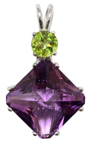 Amethyst Small Magician Stone™ with Round Cut Peridot