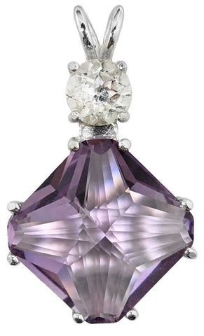 Amethyst Small Magician Stone™ with Round Cut White Topaz