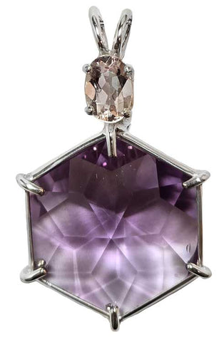 Amethyst Flower of Life™ with Oval Cut Morganite