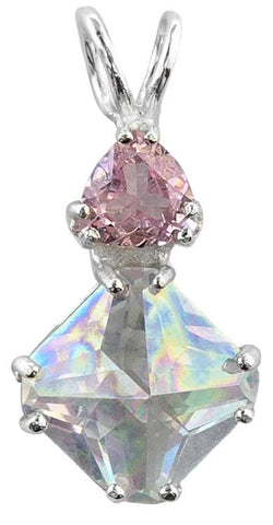 Angel Aura Mini Magician Stone™ with Trillion Cut Pink Garnet