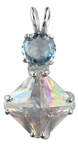 Angel Aura Mini Magician Stone™ with Round Cut Blue Topaz