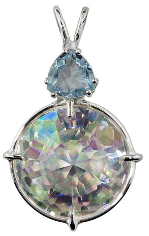 Angel Aura Radiant Heart Crystal™ with Trillion Cut Blue Topaz