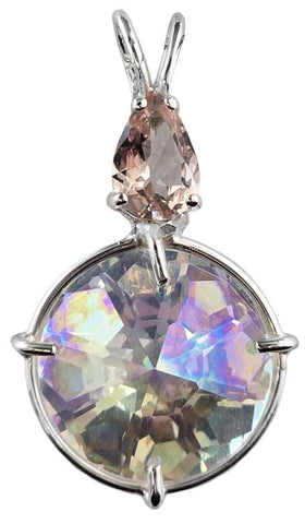 Angel Aura Radiant Heart Crystal™ with Pear Cut Morganite