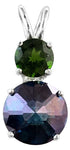 Aqua Aura Mini Radiant Heart™ with Round Cut Chrome Diopside