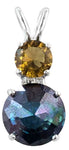 Aqua Aura Mini Radiant Heart™ with Round Cut Citrine