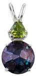 Aqua Aura Mini Radiant Heart™ with Trillion Cut Peridot