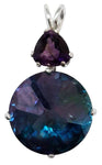 Aqua Aura Radiant Heart Crystal™ with Trillion Cut Amethyst