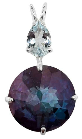 Aqua Aura Radiant Heart Crystal™ with Pear Cut Aquamarine