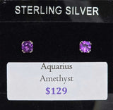 Aquarius Amethyst Post Earrings