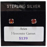 Aries Hessonite Garnet Post Earrings