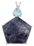 Blue Scapolite with Trillion Cut Blue Topaz