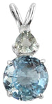 Blue Topaz Mini Radiant Heart™ with Trillion Cut Colombian Obsidian