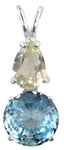Blue Topaz Mini Radiant Heart™ with Pear Cut Golden Labradorite