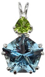 Blue Topaz Star of Venus™ with Round Cut Peridot