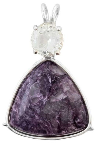 Charoite with Round Cut White Topaz Special 2