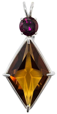 Citrine Ascension Star™ with Round Cut Rhodolite Garnet