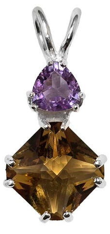 Citrine Mini Magician Stone™ with Trillion Cut Amethyst