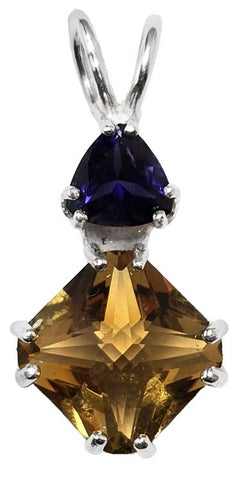 Citrine Mini Magician Stone™ with Trillion Cut Iolite