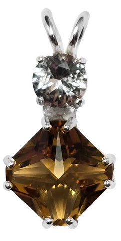 Citrine Mini Magician Stone™ with Round Cut White Topaz