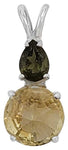 Citrine Mini Radiant Heart™ with Pear Cut Moldavite