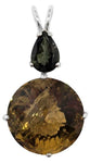 Citrine Radiant Heart Crystal™ with Pear Cut Green Tourmaline