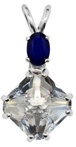 Clear Quartz Mini Magician Stone™ with Oval Cut Blue Spinel