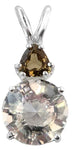 Clear Quartz Mini Radiant Heart™ with Trillion Cut Citrine
