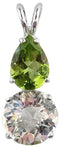Clear Quartz Mini Radiant Heart™ with Pear Cut Peridot