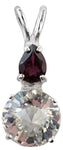 Clear Quartz Mini Radiant Heart™ with Pear Cut Rhodolite Garnet