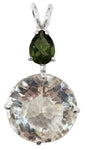 Clear Quartz Radiant Heart Crystal™ with Pear Cut Moldavite