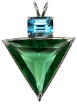 Colombian Obsidian Angelic Star™ with Emerald Cut Blue Topaz