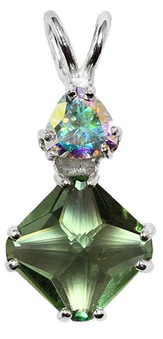 Colombian Obsidian Mini Magician Stone™ with Trillion Cut Mystic Topaz