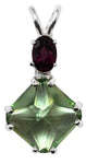 Colombian Obsidian Mini Magician Stone™ with Oval Cut Rhodolite Garnet