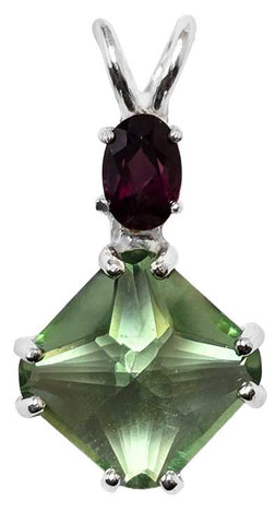 Colombian Obsidian Mini Magician Stone™ with Oval Cut Rhodolite Garnet