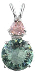 Colombian Obsidian Mini Radiant Heart™ with Trillion Cut Pink Garnet