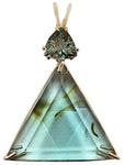 Colombian Obsidian Star of David™ with Trillion Cut Blue Tourmaline 14k Gold