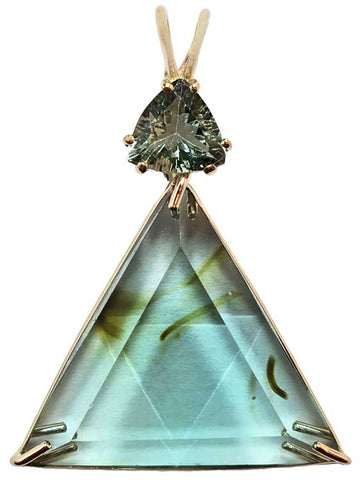 Colombian Obsidian Star of David™ with Trillion Cut Blue Tourmaline 14k Gold